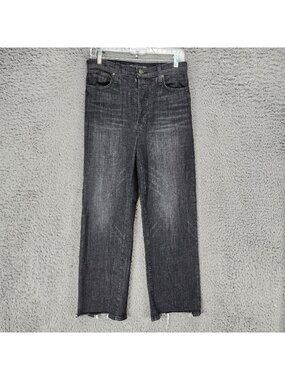 Tags Jeans Womens 27 Black Stretch Denim Button Fly Straight